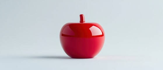 Obraz premium shiny red apple on white background