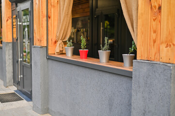 indoor potted flowers on the veranda.