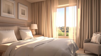 Cozy and Bright Bedroom with Soft Natural Light and Elegant Decor