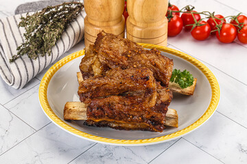 Baked beef ribs with marinade