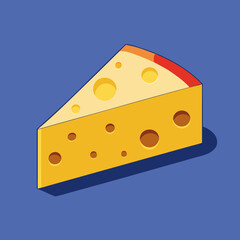 piece of cheese isolated
