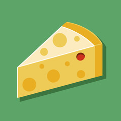 piece of cheese on white