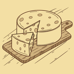 hand drawn illustration of a pizza