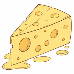 piece of cheese isolated