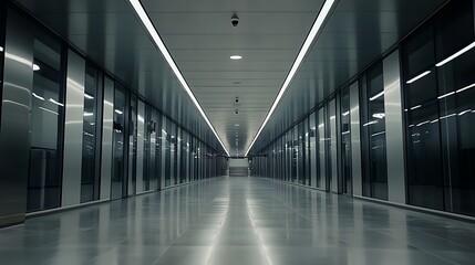 Naklejka premium Modern Metallic Corridor Architecture Interior Design