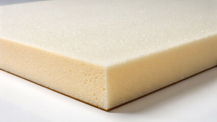 Exploring the cross-section of high-density foam material workshop product photography indoor close-up texture
