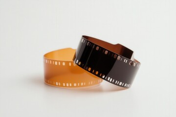 two strips of 35mm film negative on a white background