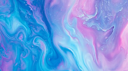 Fototapeta premium Abstract Swirling Blue and Pink Paint Texture