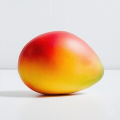 a ripe mango fruit on a white background