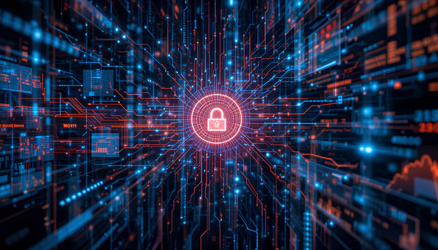 Digital background perfect for tech processes, business data transfer & encryption, neural networks, digital archives,  artificial intelligence, sound and graphic presentation, science, education, etc