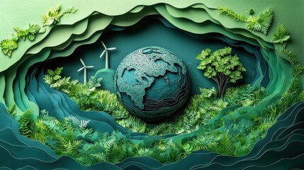 Obraz premium Eco-Friendly Design with Paper Cutting Inspiration for Sustainability