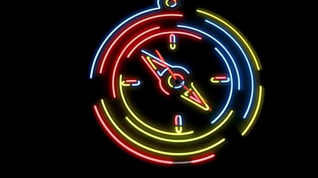 Neon Compass: A vibrant symbol of direction and adventure