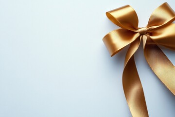 gold ribbon bow isolated on white background
