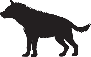 hyena animal silhouette icon, logo design vector art illustration