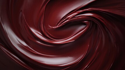 Close-up of a dark red liquid, which appears to be smooth and glossy. the liquid has a smooth texture and is flowing in a wave-like manner, creating a sense of movement and depth.