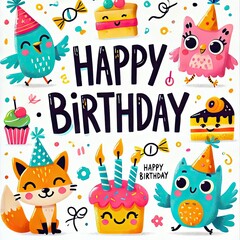 Fototapeta premium happy card with animals