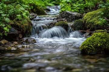 Tranquil forest stream nature photography peaceful environment serenity