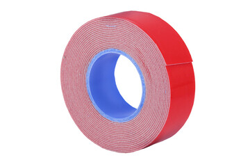 Colored insulation tape in a roll. Transparent background in PNG.