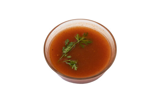 imli ki chutney - Tamarind chutney in a glass bowl on transparent  background png