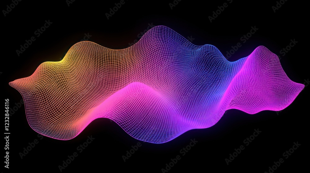 Poster Abstract Colorful Waveform Grid Design