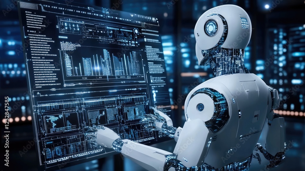 Poster Advanced Robot Analyzing Data on a Large Screen