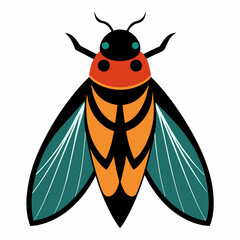 Cicada insect vector on white background.