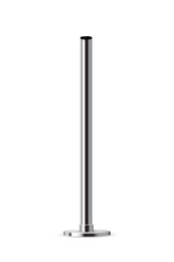 Metal pole, steel stand or iron pillar with polished surface. Realistic vertical cylinder pipe. 3D vector illustration.