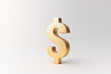 3d gold dollar sign on white background