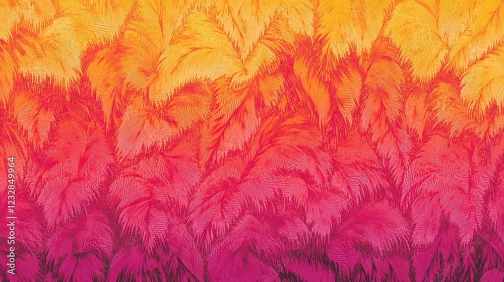 Poster Abstract Gradient Pattern Of Warm Hues Feathers