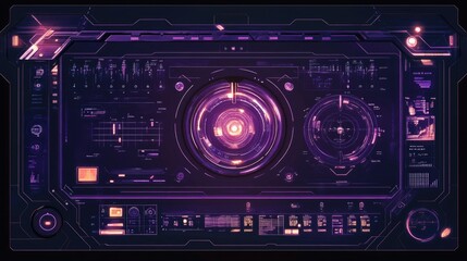Futuristic Technology Interface Control Panel Display