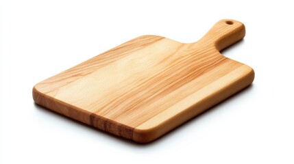 empty wooden cutting board isolated on white background