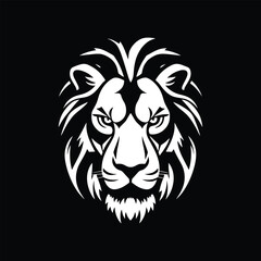 Obraz premium Vector illustration of lion head silhouette