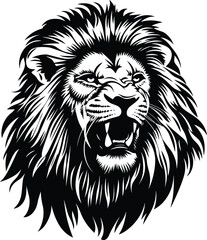 Fototapeta premium Vector illustration of lion head silhouette