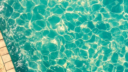 Obraz premium Sunlit turquoise pool water with subtle ripples and texture