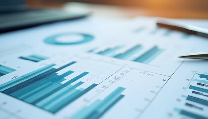 An A4 image of a sheet of paper on a table with graphs and charts.