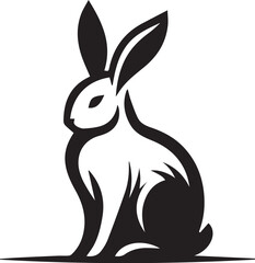 rabbit silhouette cartoon illustration