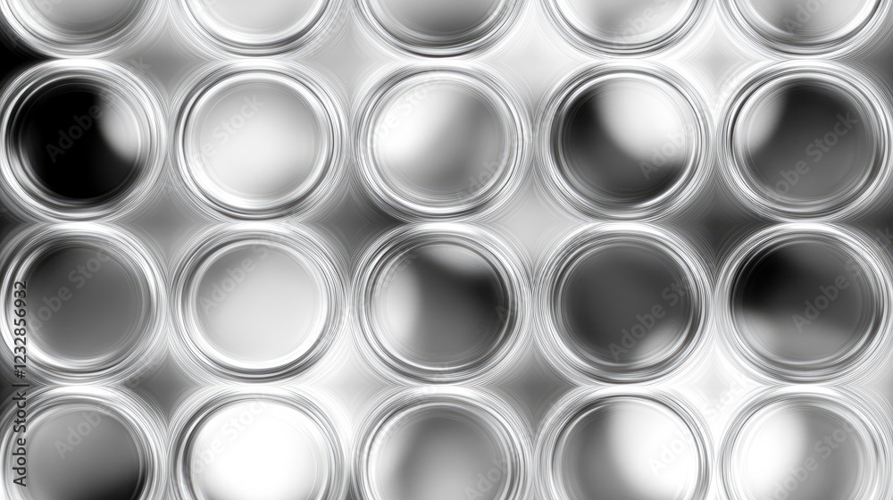 Poster Abstract grayscale pattern of concentric circles