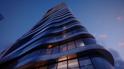 Modern skyscraper twilight city development