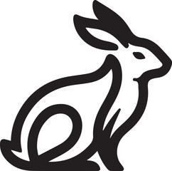 rabbit silhouette cartoon illustration