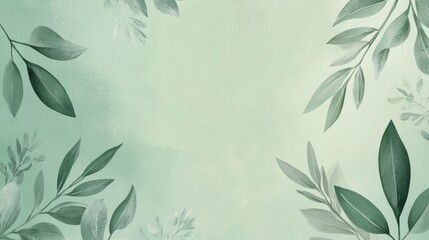 Fresh green square backgrounds with floral prints and textures. It's a simple and minimal template that you can edit easily for cards, banners, invitations, social media, posters, apps, and web ads.