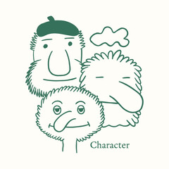 abstract face cartoon character illustration