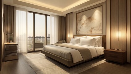 Luxurious Hotel Room with City View