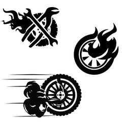 Naklejka premium car wheel vector turning wheel clip art.Set of tire and fire flames vector illustration. Burning tire on white background.car vector 1920 vintage cars drawing​.