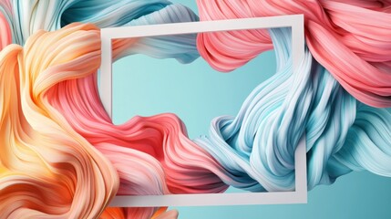 Fototapeta premium Abstract Pastel Swirls Framed In White