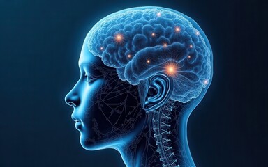 Transformative brain-machine interface on a cognitive tech highlighting neural connections for mind-controlled systems