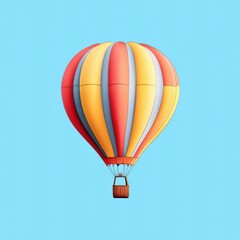 Naklejka premium colorful hot air balloon floating in a clear blue sky