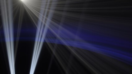 Abstract Light Beams and Haze Dark Blue and White Rays