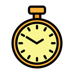 Pocket Watch Vector Filled Icon Design