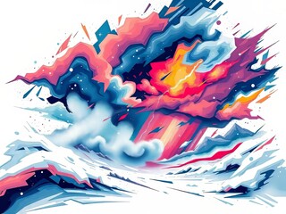 Blizzard Weather Disaster Abstract Backgrounds - Vibrant Patterns