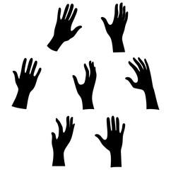 Intricate Hand Silhouette Sketch Pack A Classic Monochrome Representation, Sketch, No Background (2)